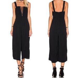 Flynn Skye Black Jade Lace Up Wide Leg Jumpsuit